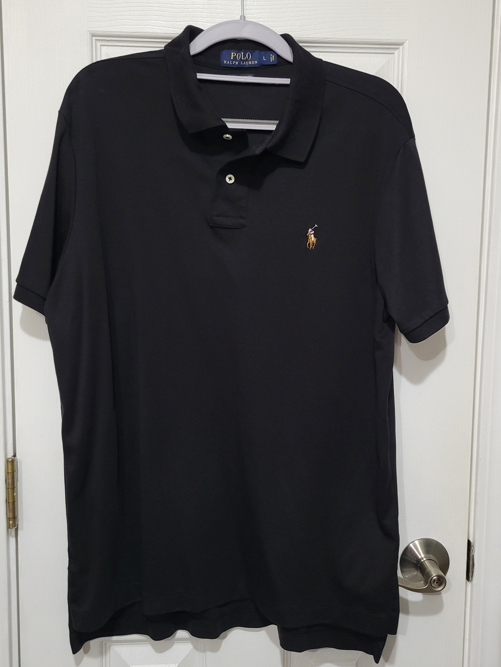 Polo by Ralph Lauren Black Polo Pima Soft Touch Large